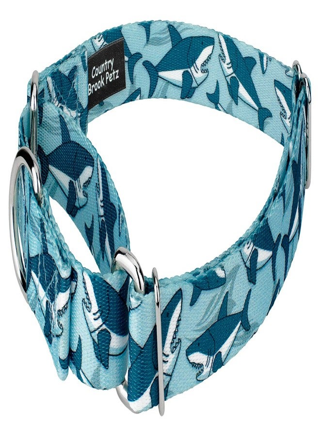 كانتري بروك ديزاين طوق ومقود للكلاب من Country Brook Petz - Sharks Martingale - مجموعة Critter Corner التي تتميز بتصاميم مستوحاة من المخلوقات (1 بوصة، متوسط) - Image 3